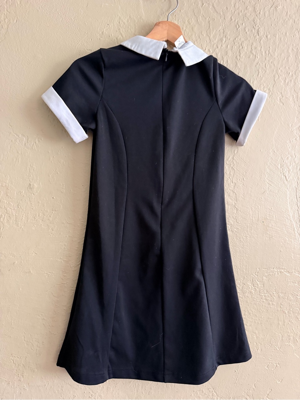 Spirit Wednesday Adam's Black Dress with White Peter Pan Collar - Picture 2 of 3